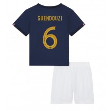 Frankrike Matteo Guendouzi #6 Hjemmedraktsett Barn VM 2022 Kortermet (+ korte bukser)